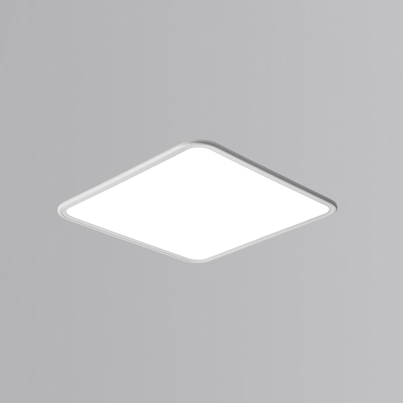 Modern Style Square Ceiling Fixture Metal 1 Light Ceiling Mounted Light in White