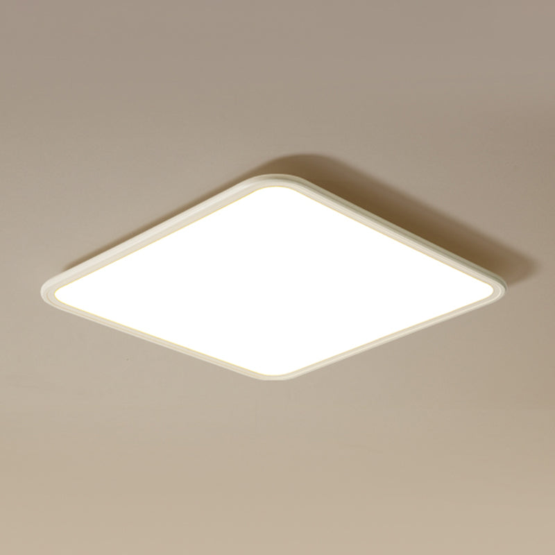 Modern Style Square Ceiling Fixture Metal 1 Light Ceiling Mounted Light in White