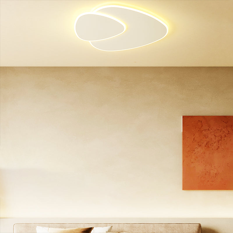 Modern Style Geometry Ceiling Fixtures Metal 2 Light Ceiling Mounted Lights in White