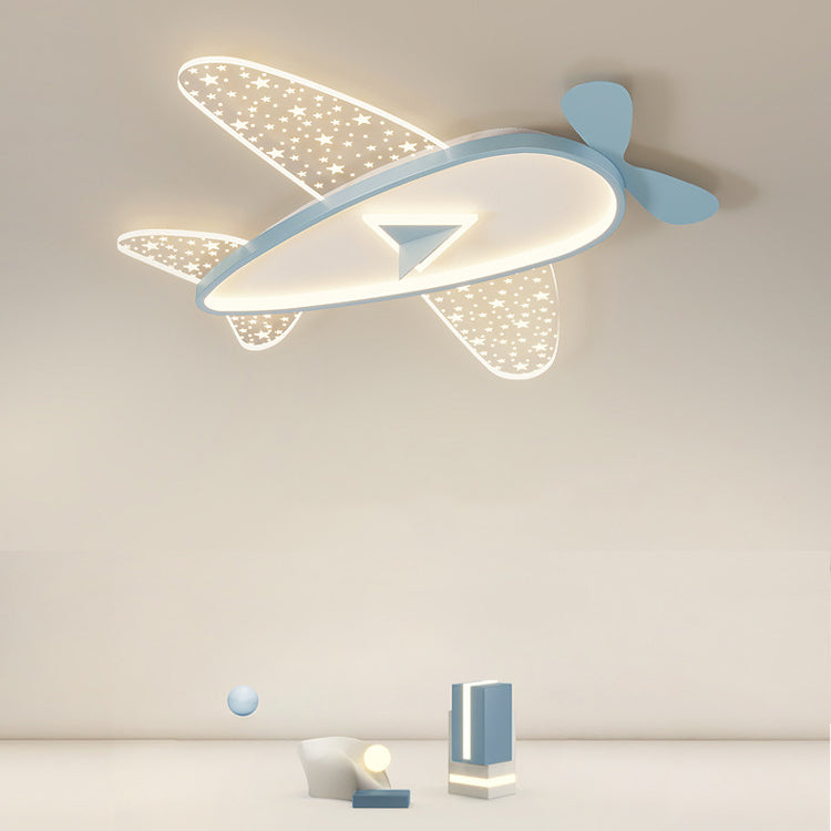 Plane Shape Metal Flush Ceiling Light Kid Style 6 Lights Flush Ceiling Light Fixtures