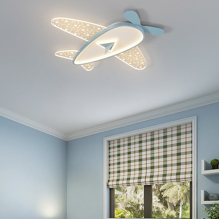 Plane Shape Metal Flush Ceiling Light Kid Style 6 Lights Flush Ceiling Light Fixtures