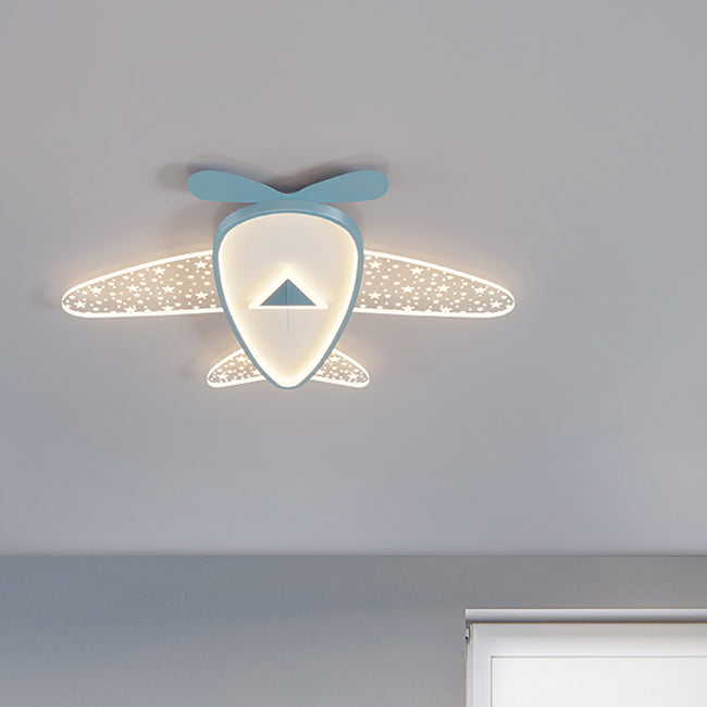 Plane Shape Metal Flush Ceiling Light Kid Style 6 Lights Flush Ceiling Light Fixtures