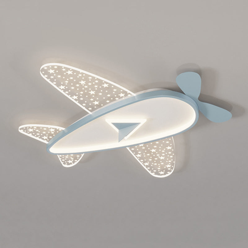 Plane Shape Metal Flush Ceiling Light Kid Style 6 Lights Flush Ceiling Light Fixtures