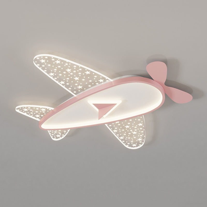 Plane Shape Metal Flush Ceiling Light Kid Style 6 Lights Flush Ceiling Light Fixtures