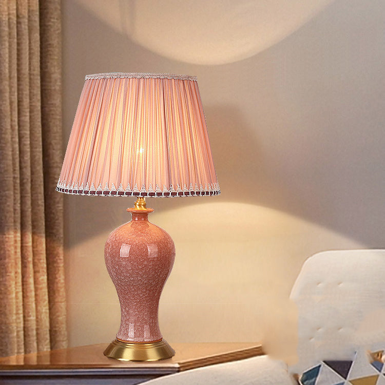 Modern Style Desk Lighting Fixture Colorful Silk Shade Desk Lamp for Bedroom