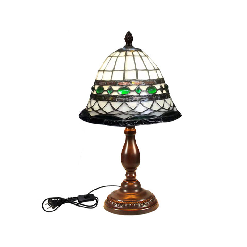 1 Light Geometric Night Table Lamps Tiffany Style Glass Table Lamp