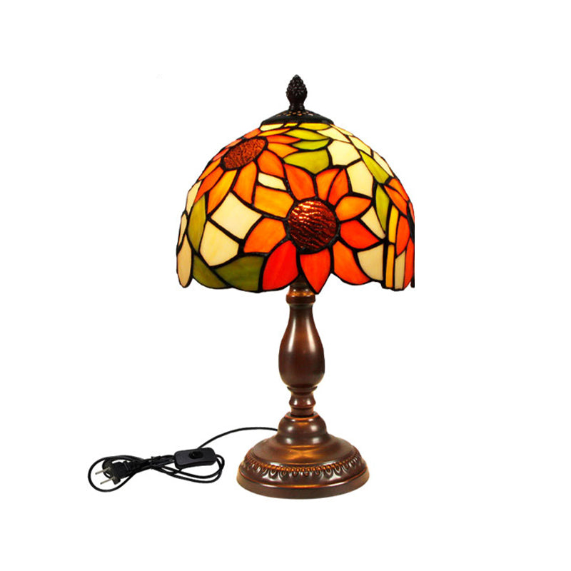 1 leichte geometrische Nachttischlampen Tiffany Style Glass Tischlampe