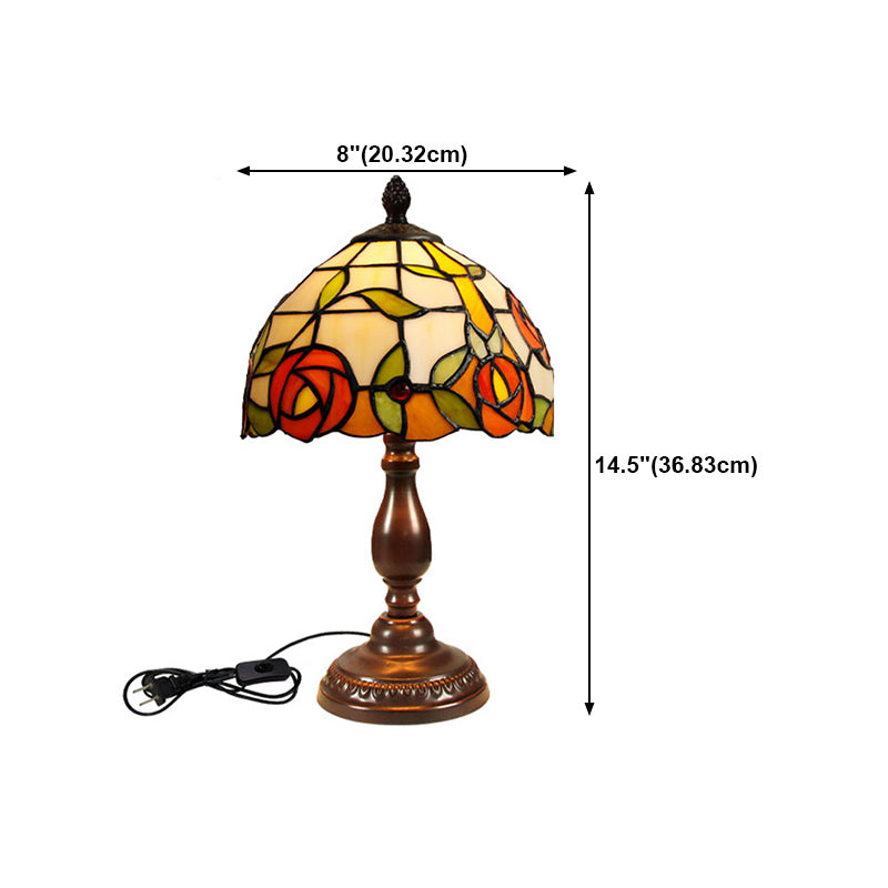 1 leichte geometrische Nachttischlampen Tiffany Style Glass Tischlampe