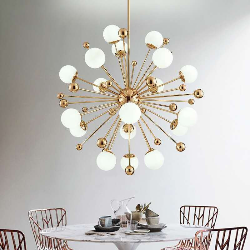 Living Room Hanging Chandelier Metal Contemporary Pendant Light in Gold