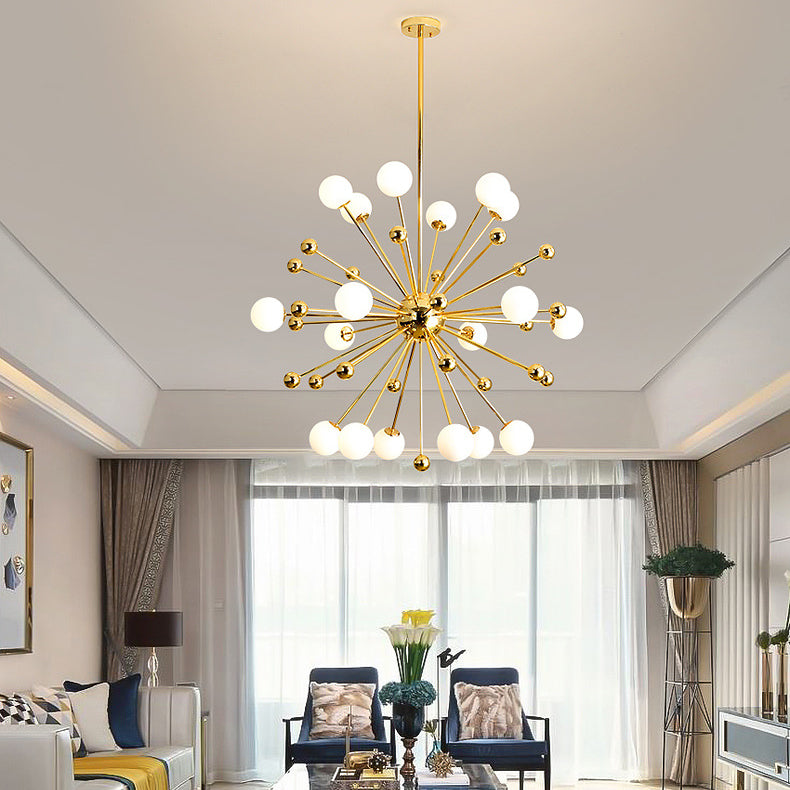 Living Room Hanging Chandelier Metal Contemporary Pendant Light in Gold