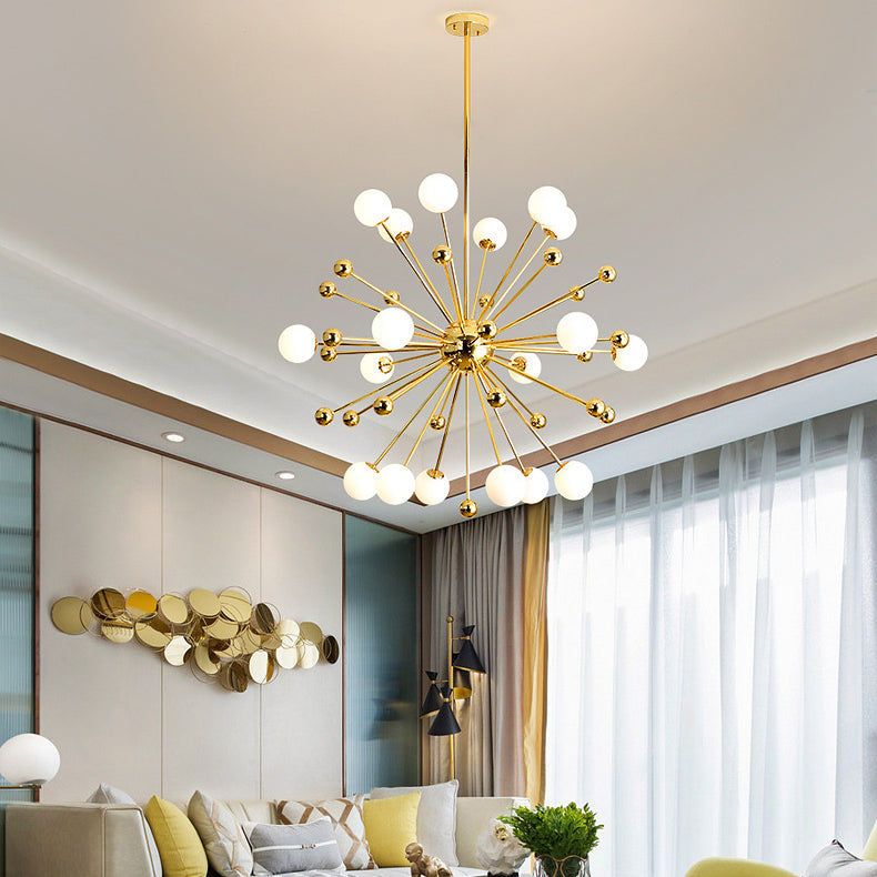 Living Room Hanging Chandelier Metal Contemporary Pendant Light in Gold