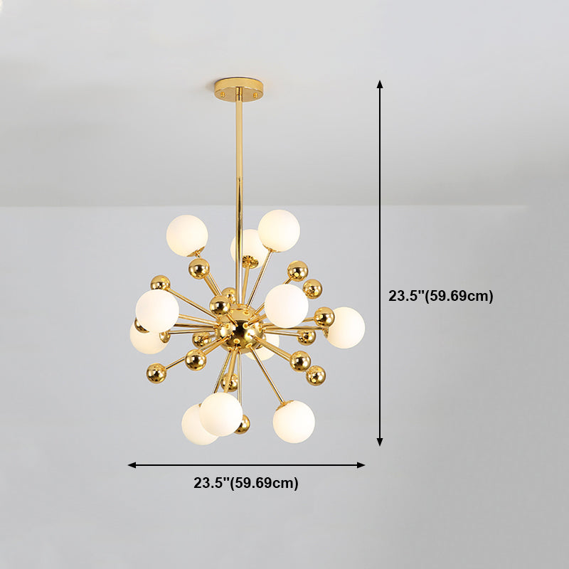 Living Room Hanging Chandelier Metal Contemporary Pendant Light in Gold