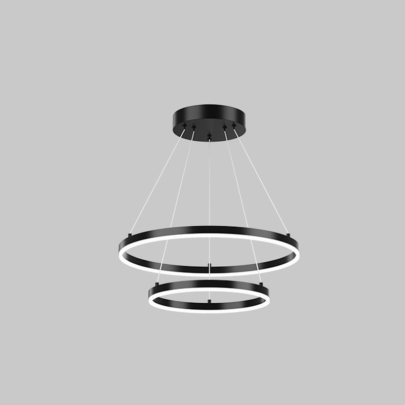 Nordic Circle Chandelier Metal Layered LED Chandelier Pendant for Bedroom