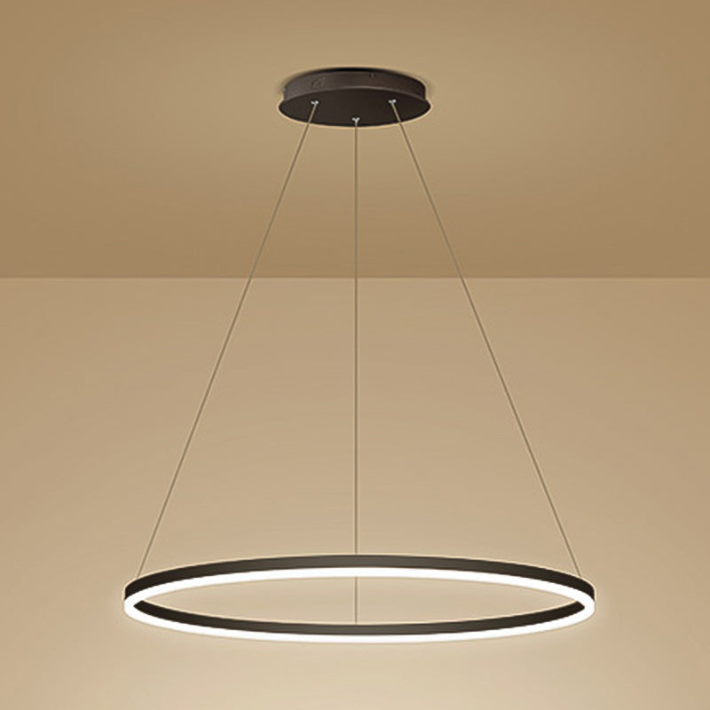 Contemporary Circle Shape Pendant Chandelier Metal 1-Light Pendant Lighting