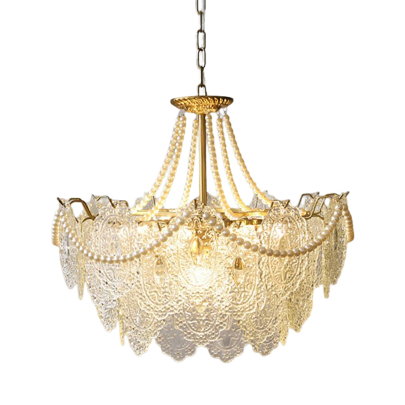 Ceiling Pendant Light Modern Style Glass Hanging Chandelier for Living Room