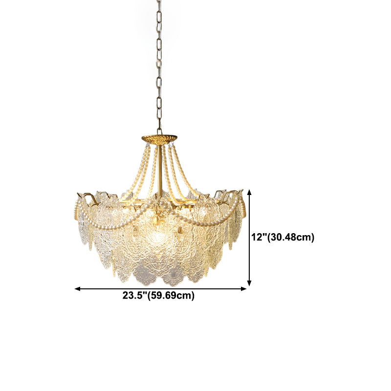 Ceiling Pendant Light Modern Style Glass Hanging Chandelier for Living Room