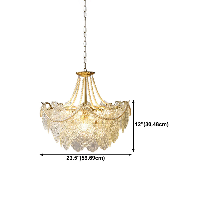 Ceiling Pendant Light Modern Style Glass Hanging Chandelier for Living Room