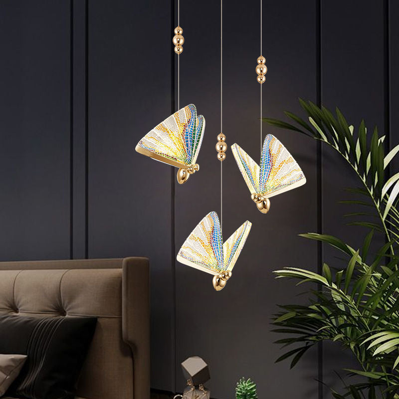 Butterfly Shade Hanging Lighting Modern Style Metal 1 Lights Hanging Lamp for Bedroom