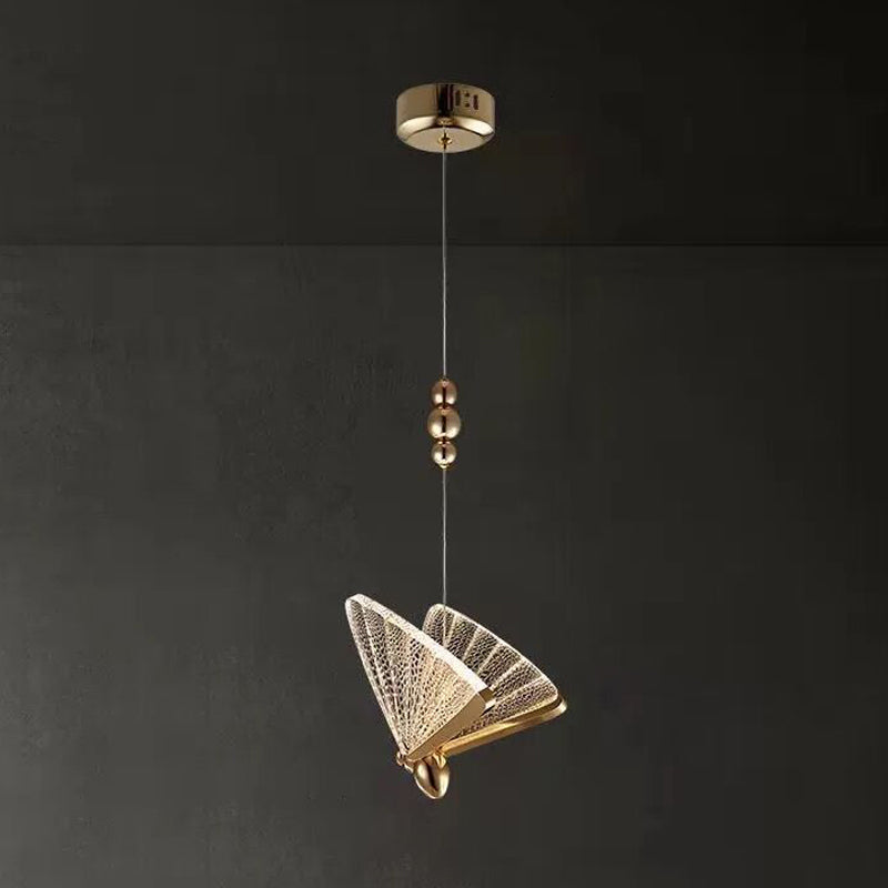 Butterfly Shade Hanging Lighting Modern Style Metal 1 Lights Hanging Lamp for Bedroom