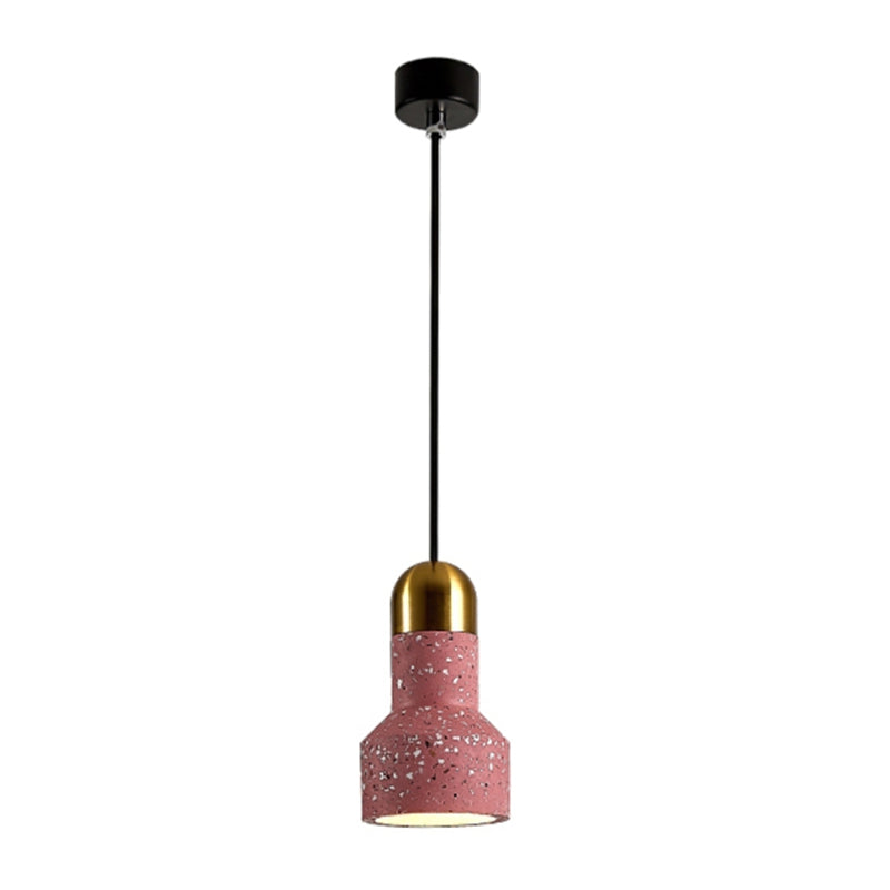 Terrazzo Small Pendant Lamp Nordic Style 1 Head Suspension Light for Dining Room