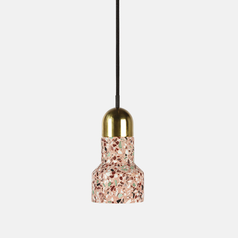 Terrazzo Small Pendant Lamp Nordic Style 1 Head Suspension Light for Dining Room