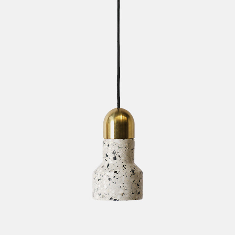 Terrazzo Small Pendant Lamp Nordic Style 1 Head Suspension Light for Dining Room