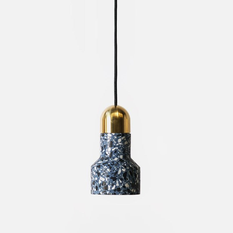 Terrazzo Small Pendant Lamp Nordic Style 1 Head Suspension Light for Dining Room