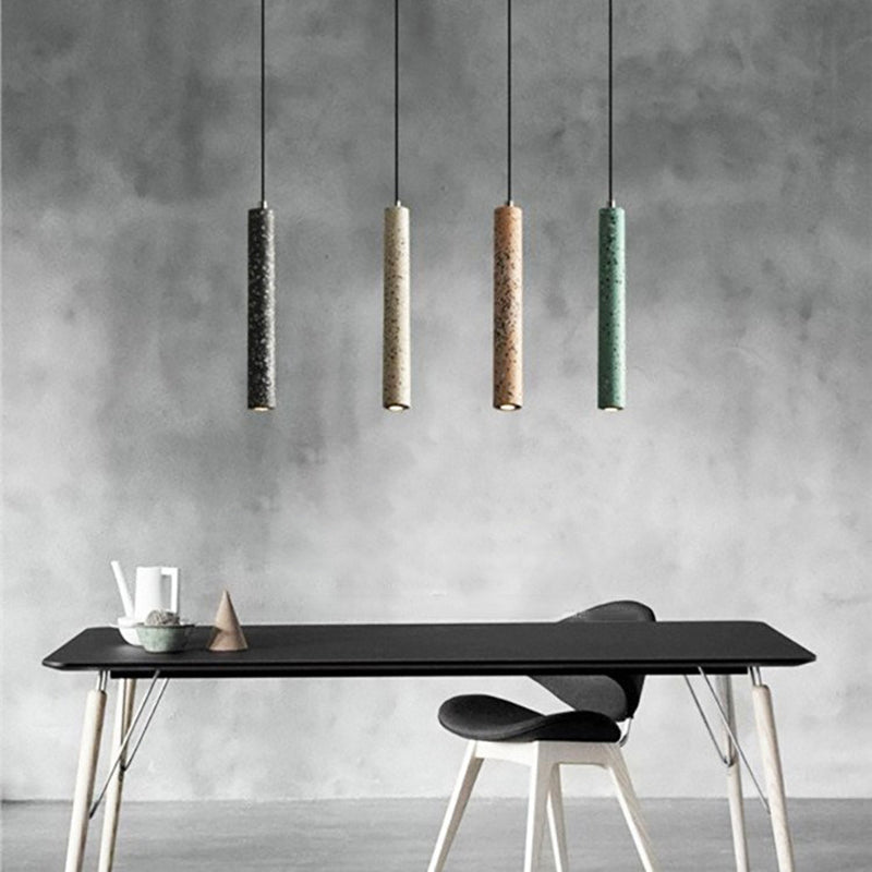 Modern Style Linear Shape Pendant Lighting Cement 1 Light Pendant Light for Dining Room