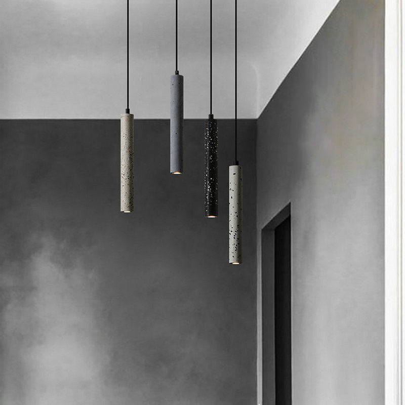 Modern Style Linear Shape Pendant Lighting Cement 1 Light Pendant Light for Dining Room