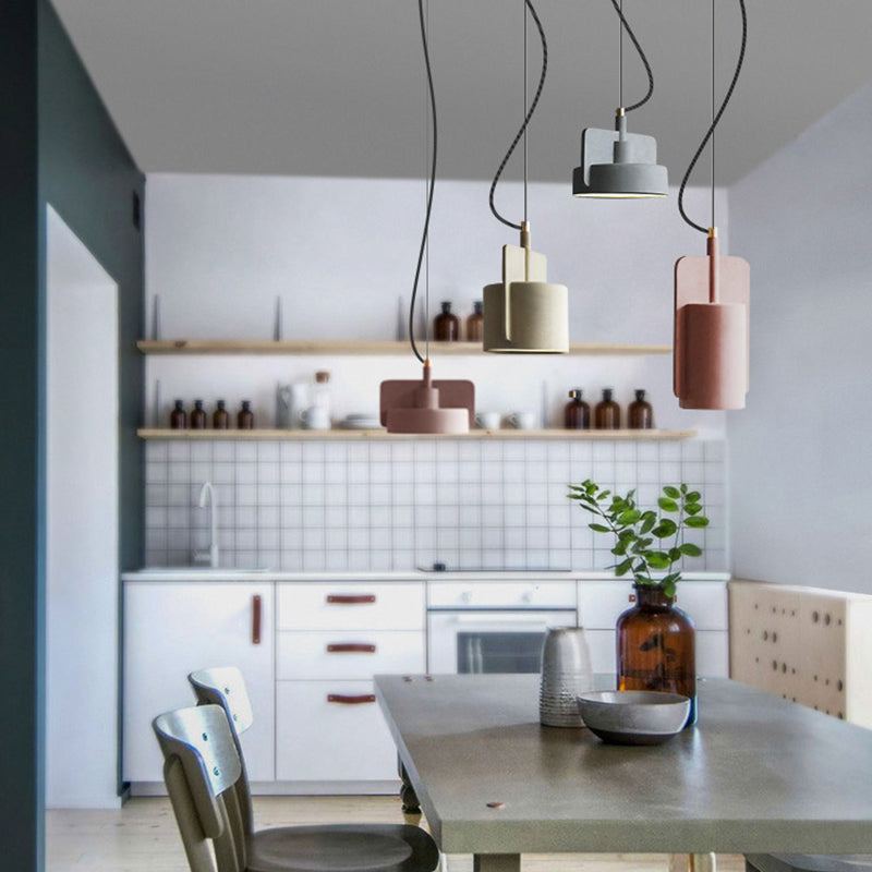 Cement Hanging Pendant Light Nordic Style Suspension Pendant Light