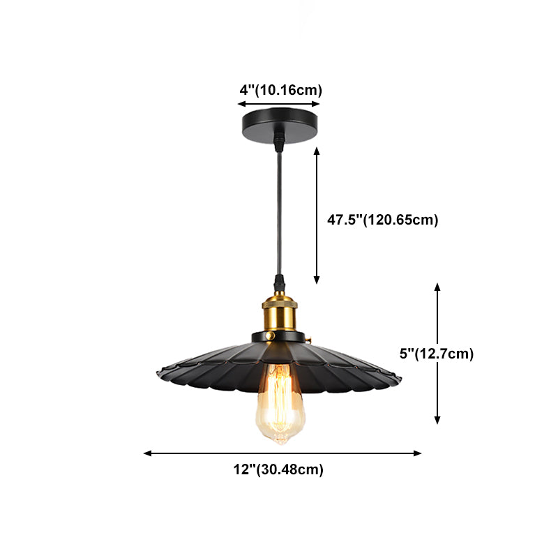 Industrial Style Cone Shape Pendant Lighting Metal 1 Light Pendant Light for Bedroom