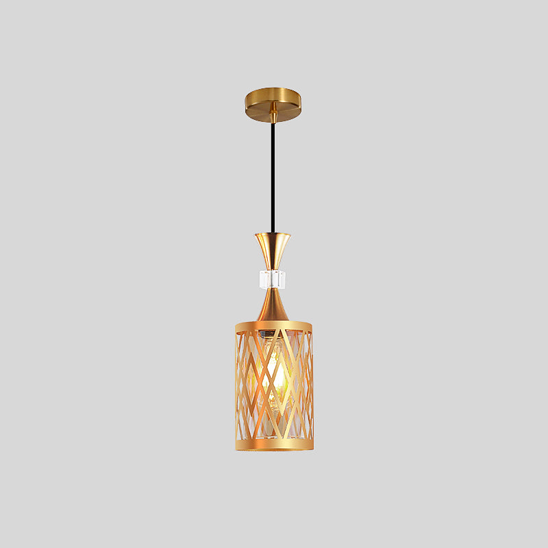 Gold Cutouts Hanging Light Fixture Modern Stylish Glass Pendant Lamp for Dining Room