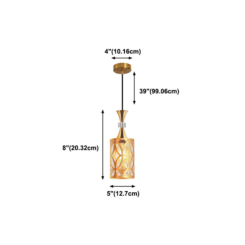 Gold Cutouts Hanging Light Fixture Modern Stylish Glass Pendant Lamp for Dining Room