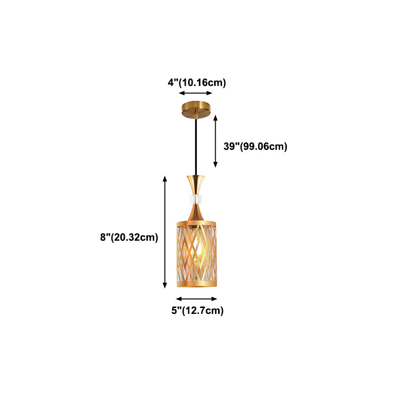 Gold Cutouts Hanging Light Fixture Modern Stylish Glass Pendant Lamp for Dining Room