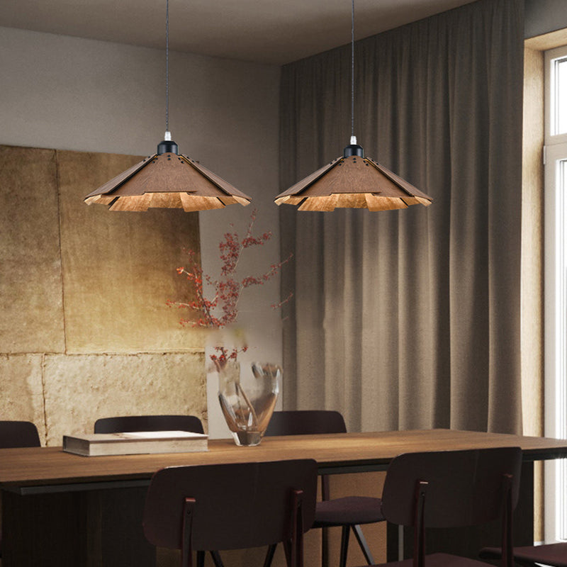 Wood Hanging Pendant Light Modern Style Suspension Pendant Light