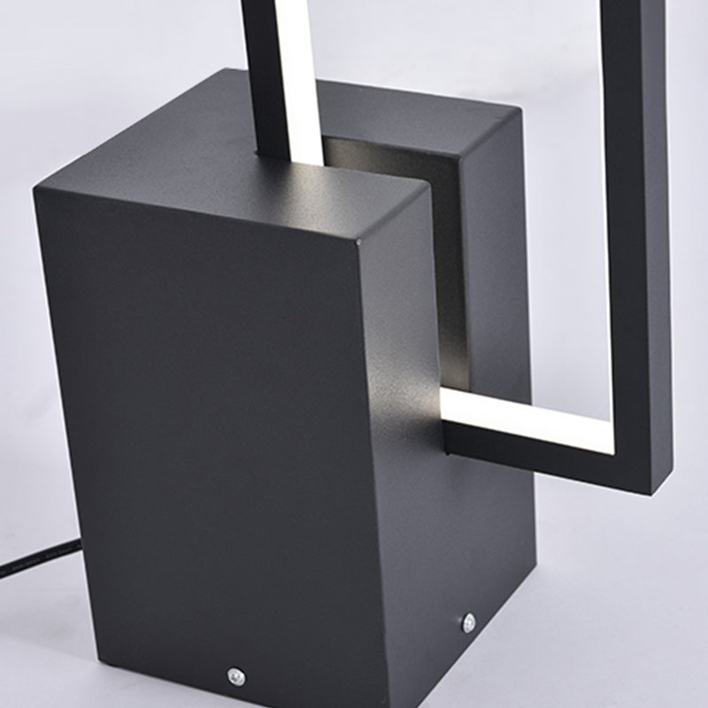 Metal Square Shape Floor Lighting Modern 1-Light Floor Light Fixture in Black