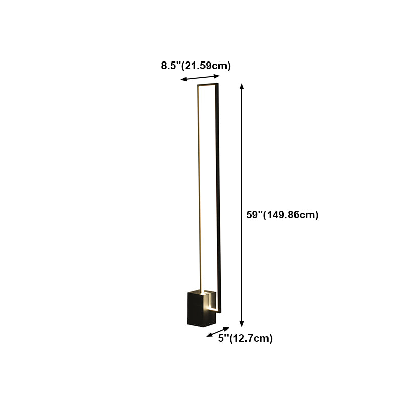 Metalen vierkante vorm vloerverlichting modern 1-licht vloerlamp in het zwart