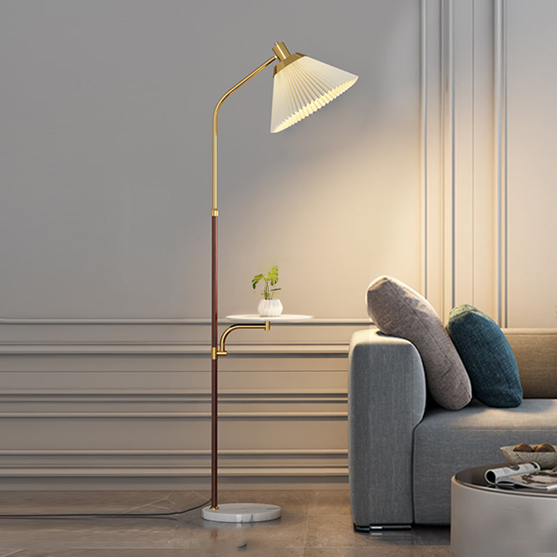 Noordse stijl metalen vloer lamp doek lamp vloerlicht met theetafel voor slaapkamer