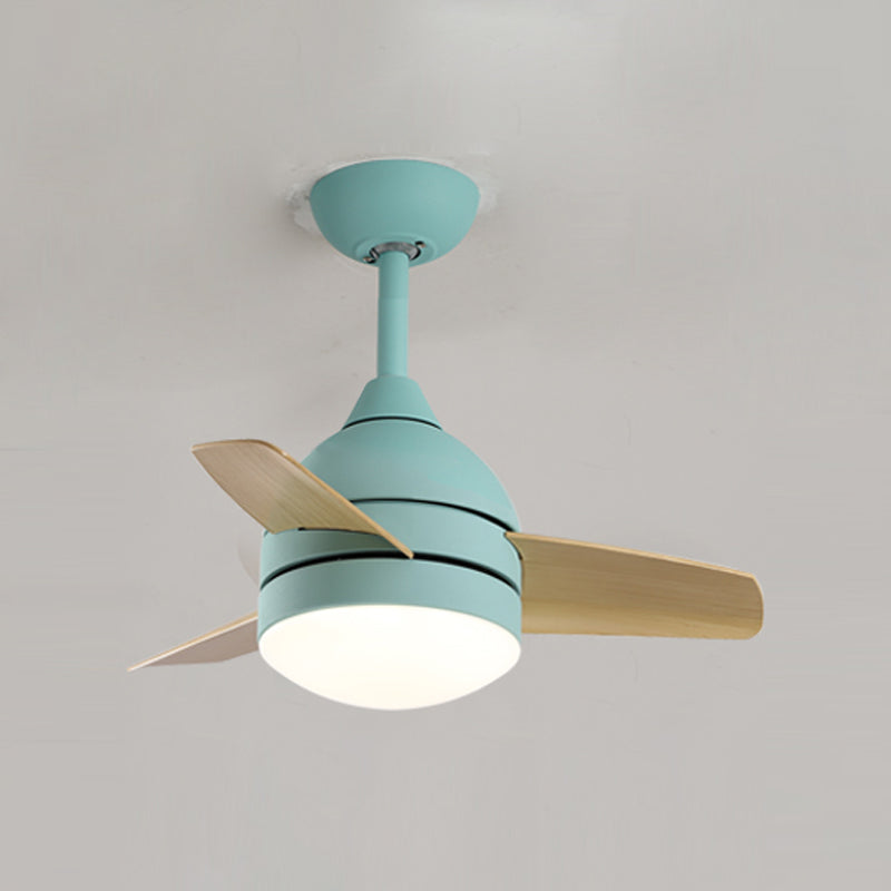 Geometry Ceiling Fan Light Kids Style Metal Single Light LED Flush Light for Bedroom