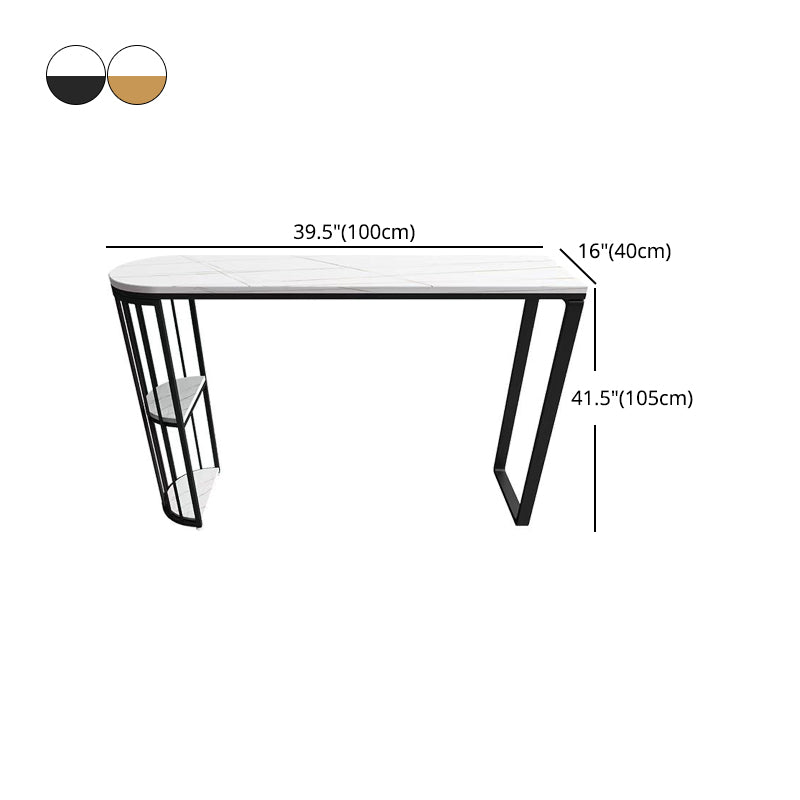 Dining Room Stone Top Counter Table Iron Base 42-inch Height Modern Bar Table