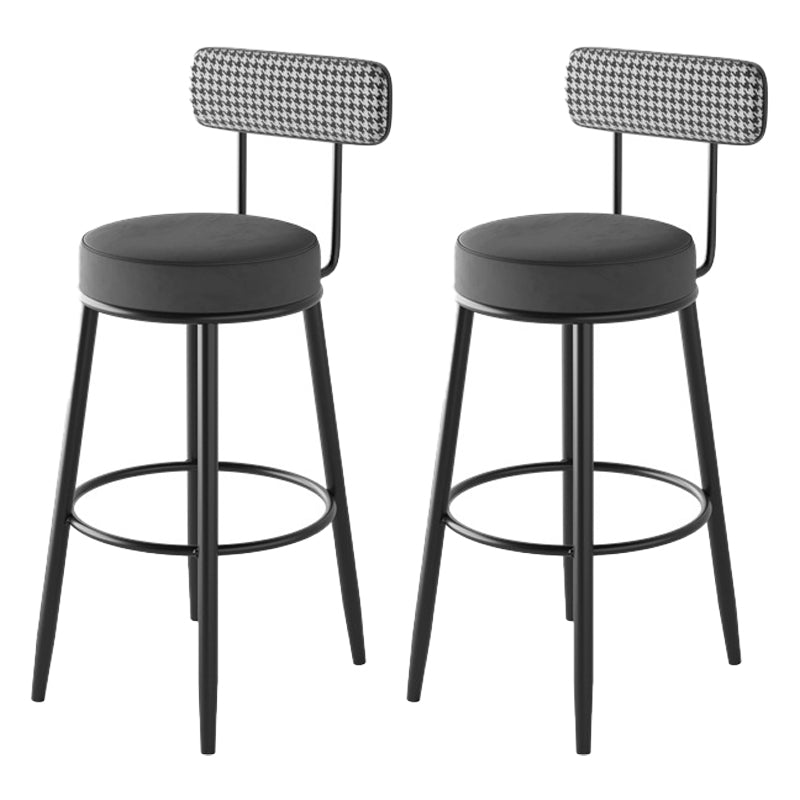 Scandinavian Matte Finish Velvet Counter Stool Footrest Coffee Shop Barstool