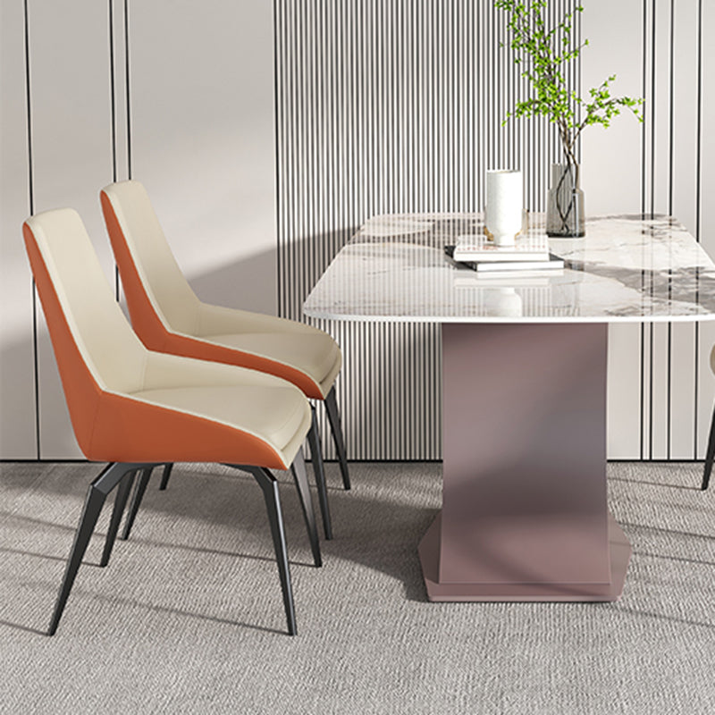 Modern Dining Chair Armless Chairs with Metal Legs for Kitchen