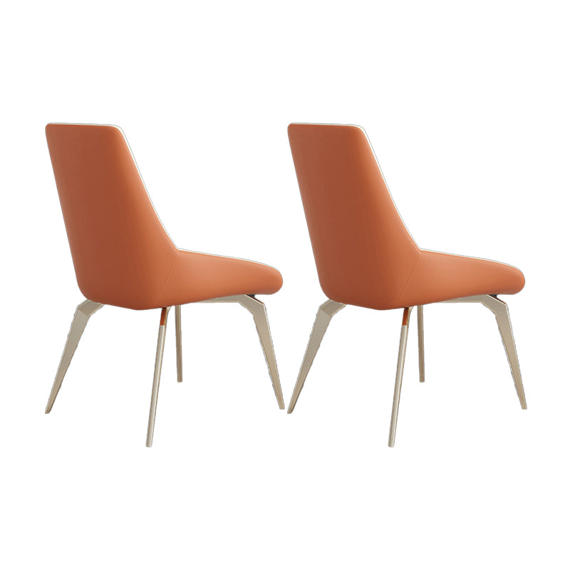 Modern Dining Chair Armless Chairs with Metal Legs for Kitchen