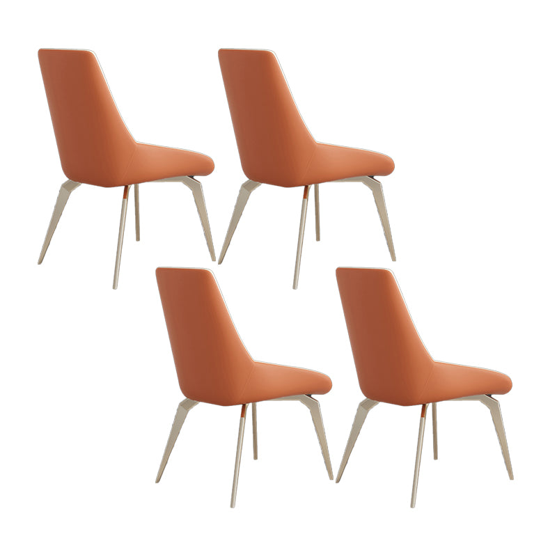 Modern Dining Chair Armless Chairs with Metal Legs for Kitchen