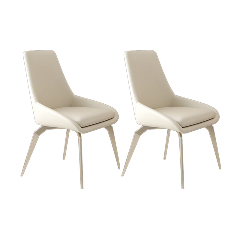 Modern Dining Chair Armless Chairs with Metal Legs for Kitchen