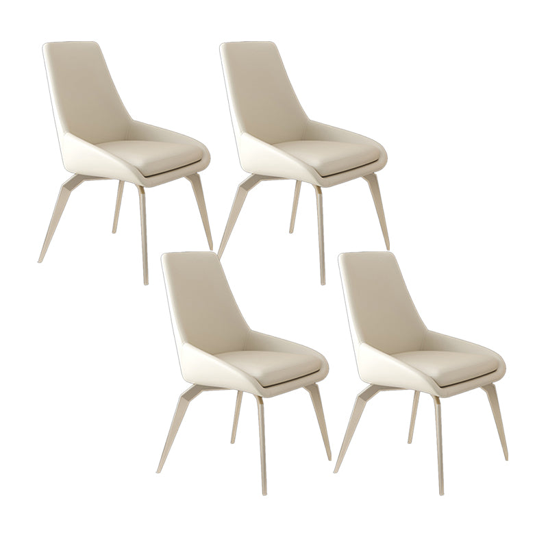 Modern Dining Chair Armless Chairs with Metal Legs for Kitchen