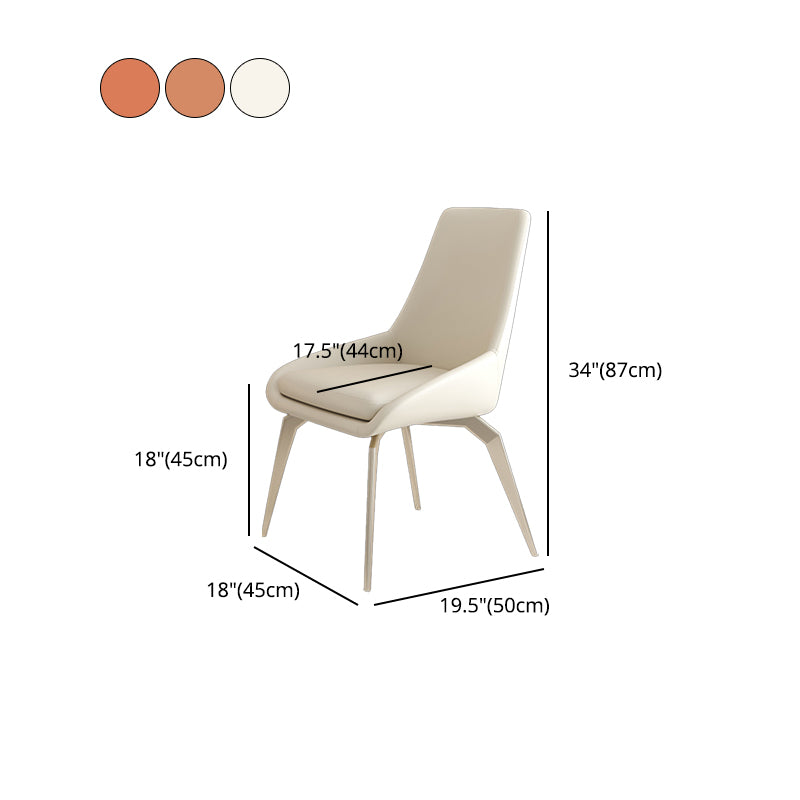 Modern Dining Chair Armless Chairs with Metal Legs for Kitchen