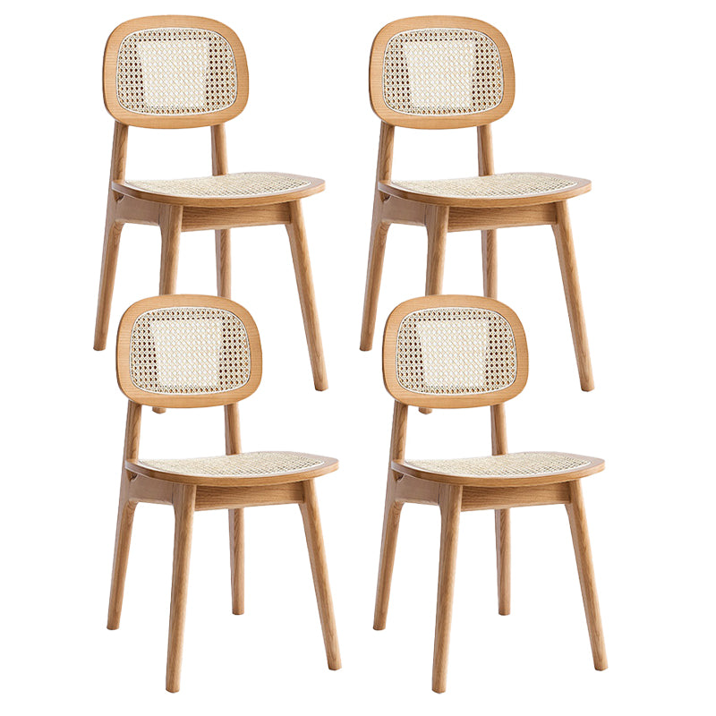 Modern Style Wooden Chair Dining Armless Open Back Chairs for Kitchen