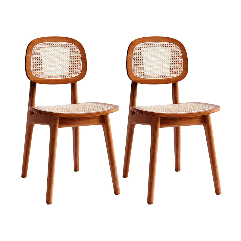 Modern Style Wooden Chair Dining Armless Open Back Chairs for Kitchen