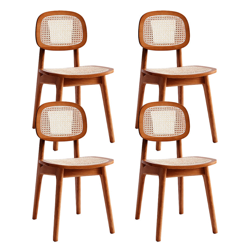 Modern Style Wooden Chair Dining Armless Open Back Chairs for Kitchen